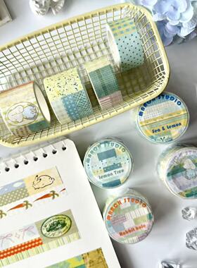 「6.27新品」【童话拼布系列】三月原创手帐胶带和纸文艺盐系治愈