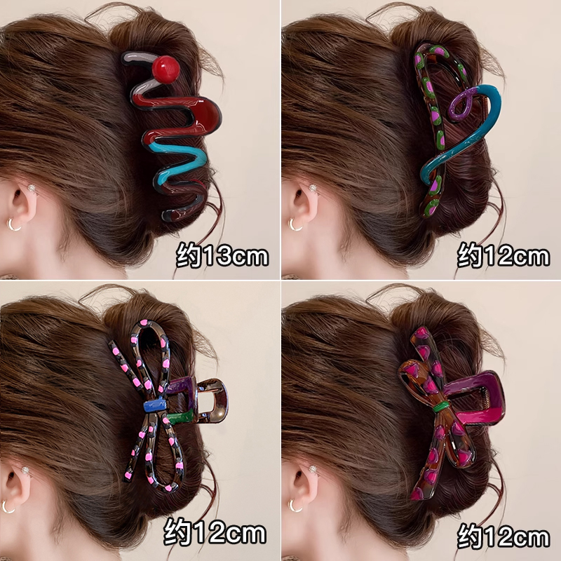 撞色滴釉大号发量多抓夹