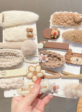 毛绒发夹发卡女2025新款儿童夹子头花头饰侧边刘海夹可爱卡子发饰