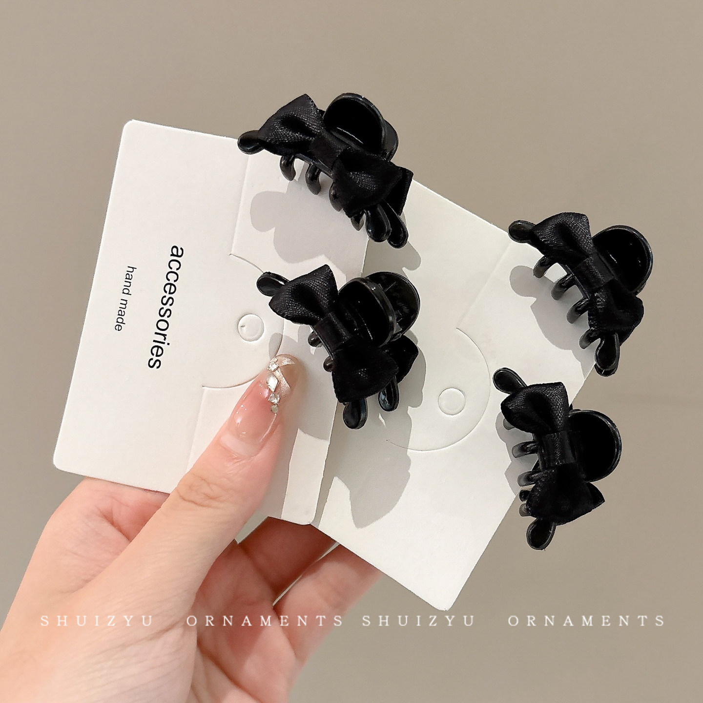 黑色蝴蝶结小抓夹女侧边碎发刘海夹高级感夹子公主头发夹头饰发卡