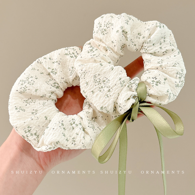 森系碎花蝴蝶结大肠发圈女高弹力扎头发皮筋发绳甜美可爱头绳发饰