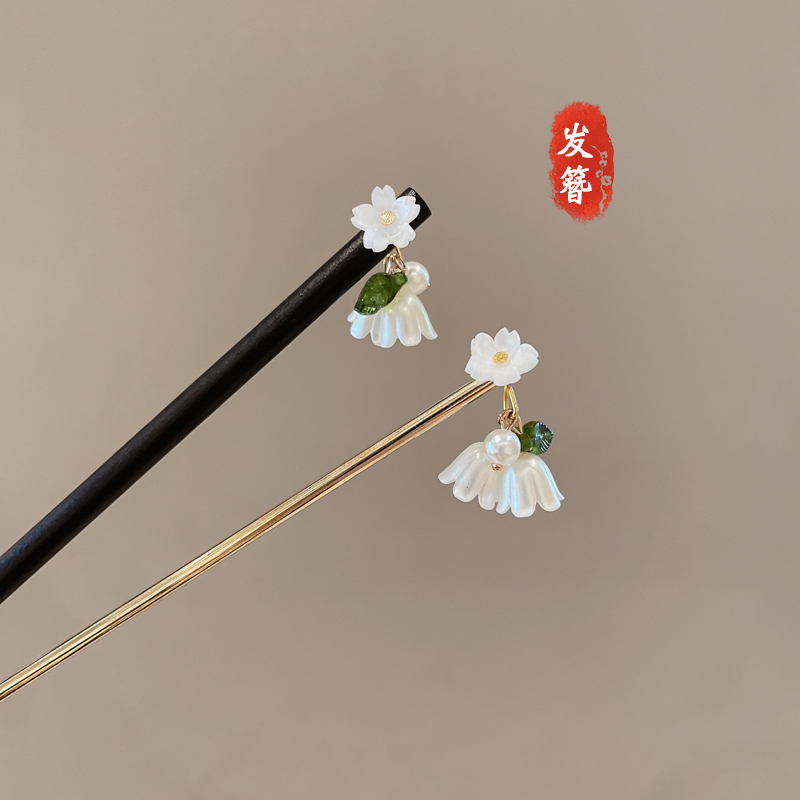 花朵新中式发钗簪子高级感古风