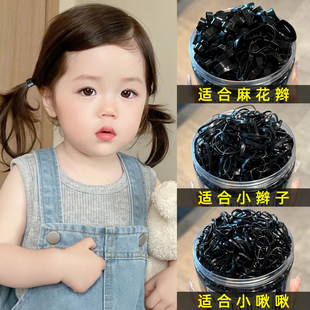 加厚一次性小橡皮筋扎头发头绳黑色高弹力皮圈不伤发儿童发绳头饰