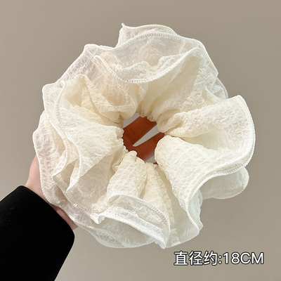 韩系白色大肠发圈女高级感