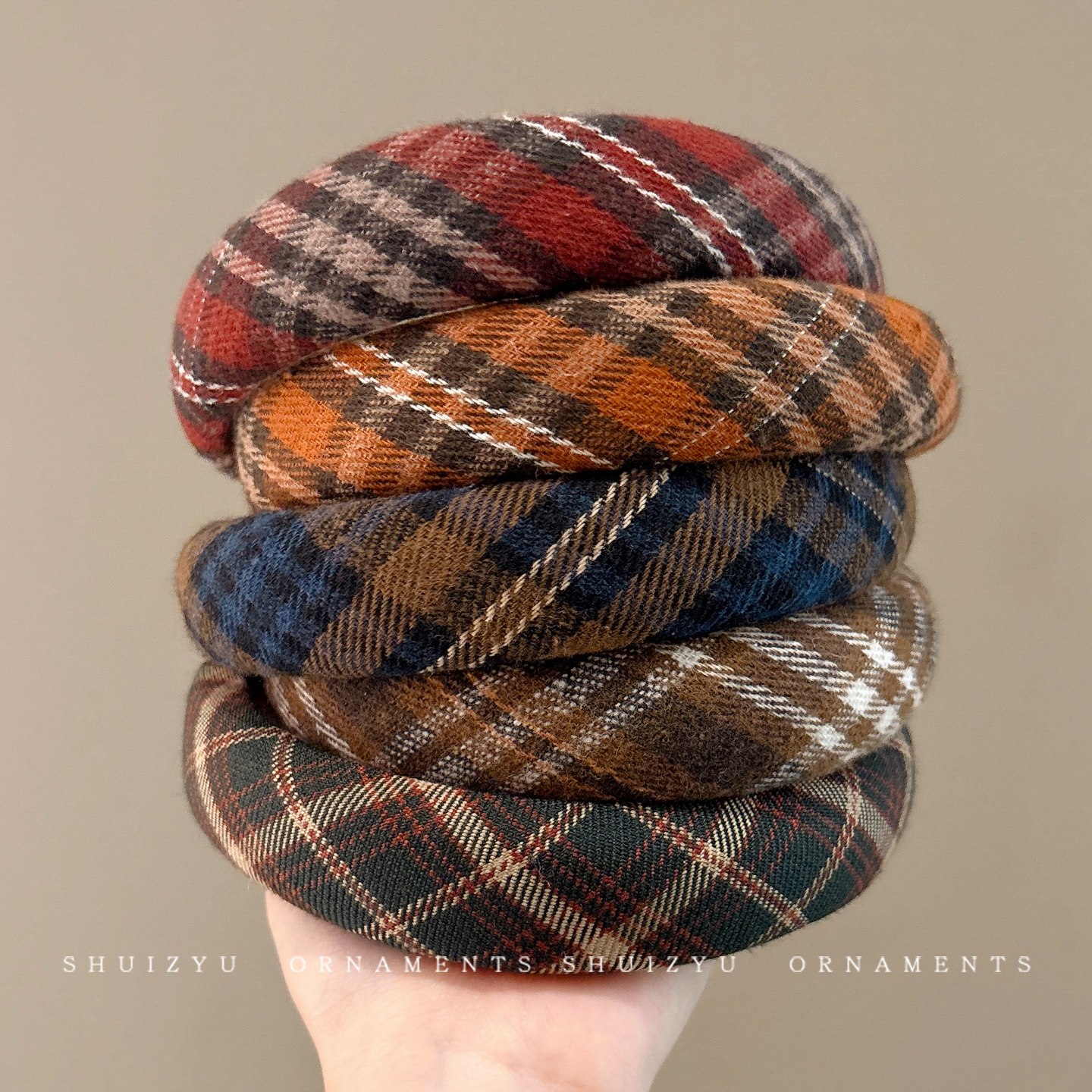 格纹发箍女2025新款高级感