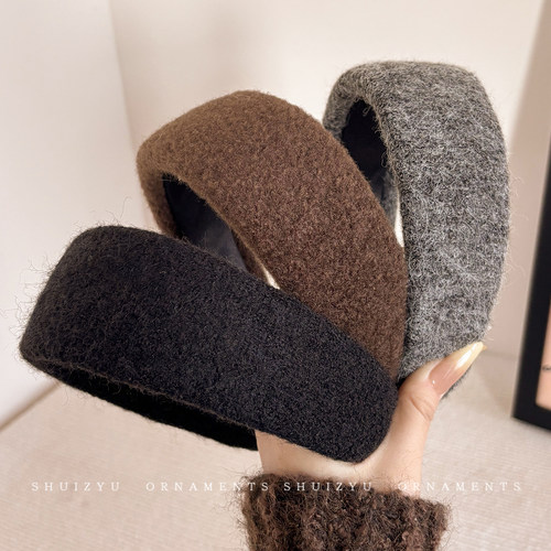 简约毛呢宽边发箍女压发洗脸发卡