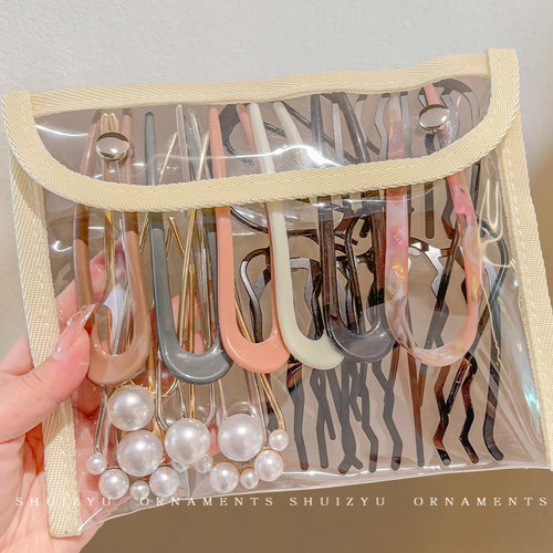 后脑勺盘发簪子新中式u型钗子