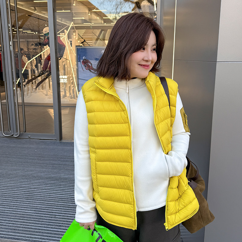 木子理想胖mm90白鸭绒羽绒马甲