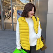 女装 胖mm冬季 立领90白鸭绒排骨羽绒马甲木子理想大码 保暖时髦马夹