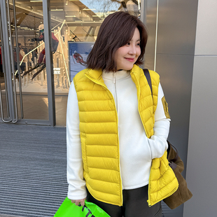 保暖时髦马夹 女装 胖mm冬季 立领90白鸭绒排骨羽绒马甲木子理想大码
