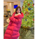 90白鸭绒巫师帽羽绒服 女装 胖mm冬季 高充绒量长羽绒服木子理想大码