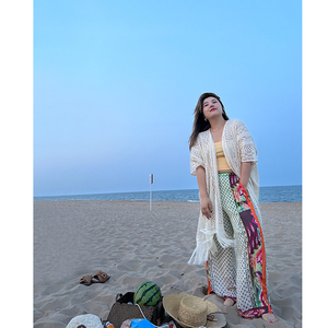 木子理想女装波西米亚度假风裤子女胖mm大码宽松直筒裤夏薄款