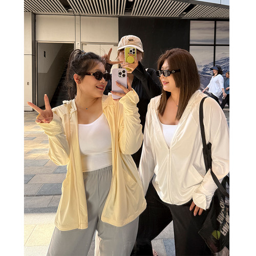 木子理想胖mm大码宽松原纱防晒衣