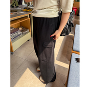 裤 木子理想大码 女装 胖mm秋冬休闲街头工装 松紧腰直筒长裤 子200斤