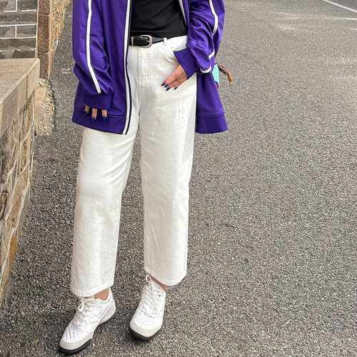 木子理想胖mm大码九分烟管牛仔裤