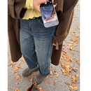 子200斤 女高腰显瘦裤 一条过冬胖mm加绒直筒牛仔裤 木子理想大码