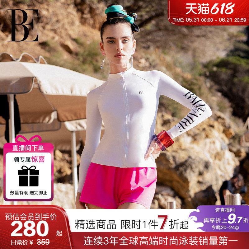 BE范德安冲浪系列分体泳衣女防晒长袖套装时尚保守速干海边游泳馆