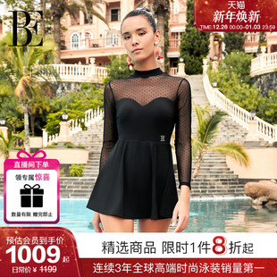 性感纯欲高级感温泉泳装 BE范德安小黑裙系列2025 女连体泳衣裙式