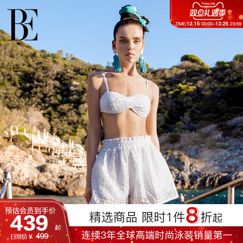BE范德安2025 沙滩裤花苞腰纯洁精致俏皮减龄优雅大气修饰臀型