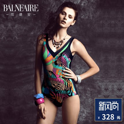 范德安小胸聚拢保守遮肚连体游泳衣女 性感显瘦温泉大码游泳装-tmall.com天猫