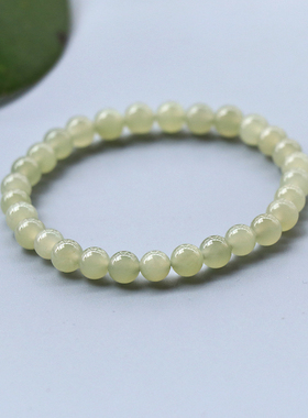 圆珠单圈手串和田玉青白玉女手链