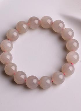 和田玉单圈手串藕粉色玉手饰女款