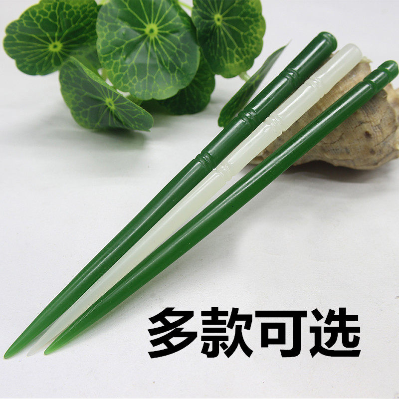 仿和田玉仿碧玉古典发簪发饰复古步摇头饰古风玉簪子仿白玉发钗女 - 实物图