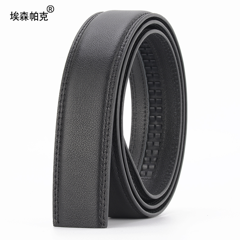 无头真皮带身男士自动扣