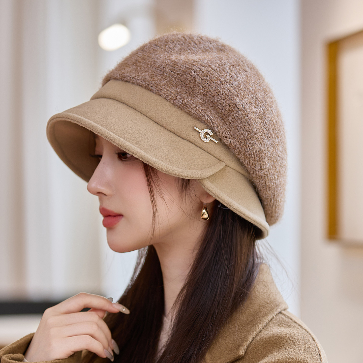 2026新款针织帽子士鸭舌贝雷帽保暖防寒护耳帽画0119k,服饰配件/皮带/帽子/围巾,帽子,淘宝优惠券,粉丝福利购,淘宝优惠卷