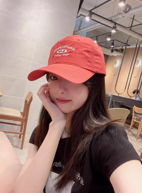 韩国东大门代购夏季新款字母速干棒球帽女薄款显脸小防晒鸭舌帽子