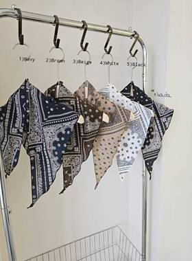 韩国进口代购东大门夏秋新款时尚纯棉碎花色三角巾丝巾小围巾女