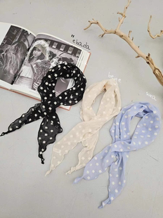 百搭纱质三角巾蕾丝碎花围巾丝巾女 时尚 韩国东大门代购 春夏新款