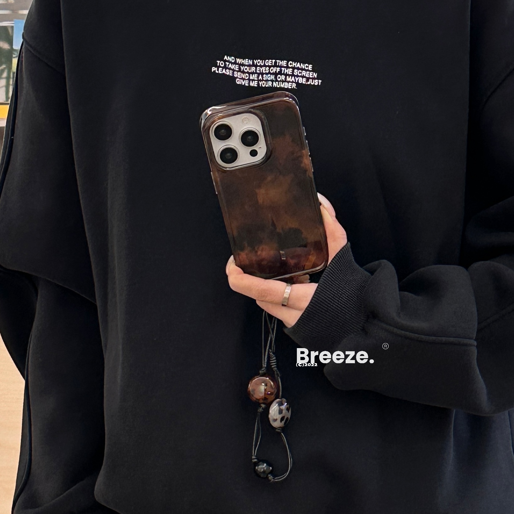 复古棕色晕染渐变适用iPhone17promax苹果15手机壳13promax新款亮面14高级感16个性挂饰16pro防摔保护套