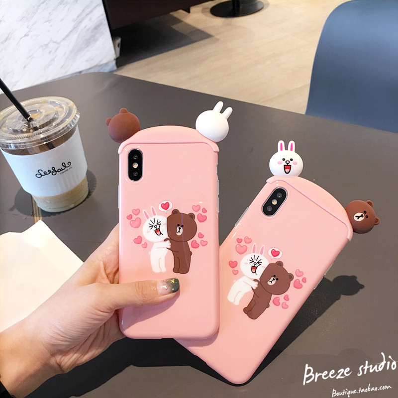 Á¢Ìå¶ú¶ä¿¨Í¨¹«×ÐÍ· Æ»¹ûxÊÖ»ú¿ÇÅ®¿îiPhone7/8plusÈí¿Ç6s¹è½ºÌ×