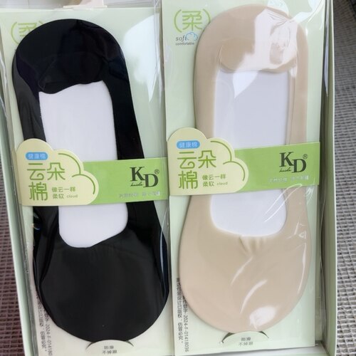 凯达KD云朵棉冰丝蕾丝隐形袜浅口袜点胶防滑棉底花边船袜夏季薄款