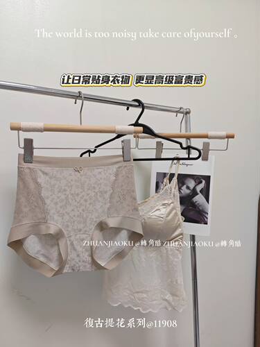 ZJK11908加肥加大女内裤三角裤轻薄法式蕾丝春夏桑蚕内档