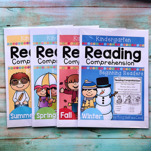 幼儿小学英语reading阅读理解基础篇 四季英文阅读趣味练习涂色纸