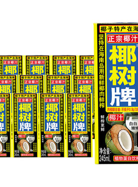 椰树椰奶正宗椰树牌椰汁245ml*24盒整箱植物蛋白营养网红饮品