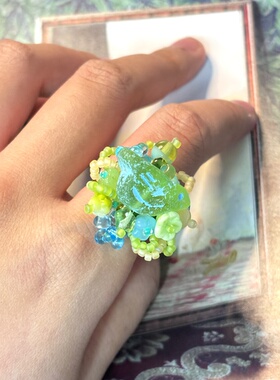 疾走织织|戒指女学生党原创设计小鸟戒指可爱清新手作串珠戒指