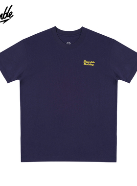 SLAMBLE精梳棉休闲运动短袖T恤男子圆领舒适简约百搭透气夏季新款