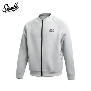 秋冬新 拉链夹克插肩袖 SLAMBLE空气层棒球服运动外套男士 撞色开衫