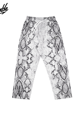 SLAMBLE美式九分直筒高弹运动休闲篮球睡裤长裤男女满印宽松秋冬