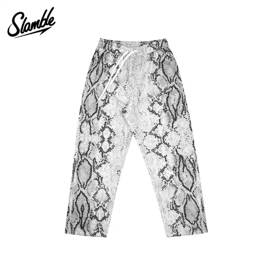 SLAMBLE American 9-point straight tube high elasticity sports casual basketball pajama pants, men's and women's full print loose autumn and winter