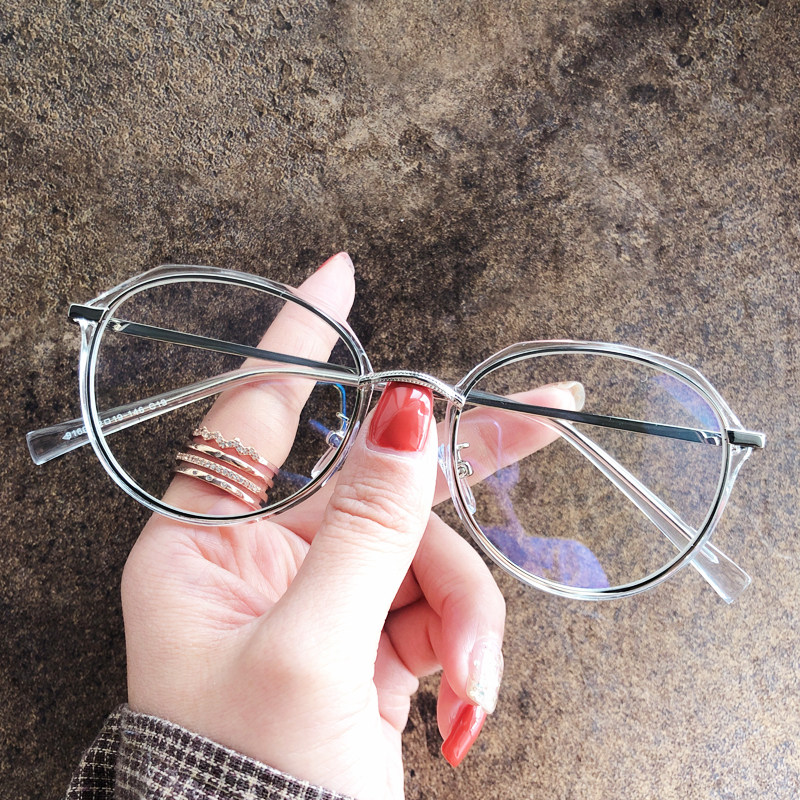小红书同款小众款防蓝光透明近视眼镜女潮护目平光镜网红款眼镜框