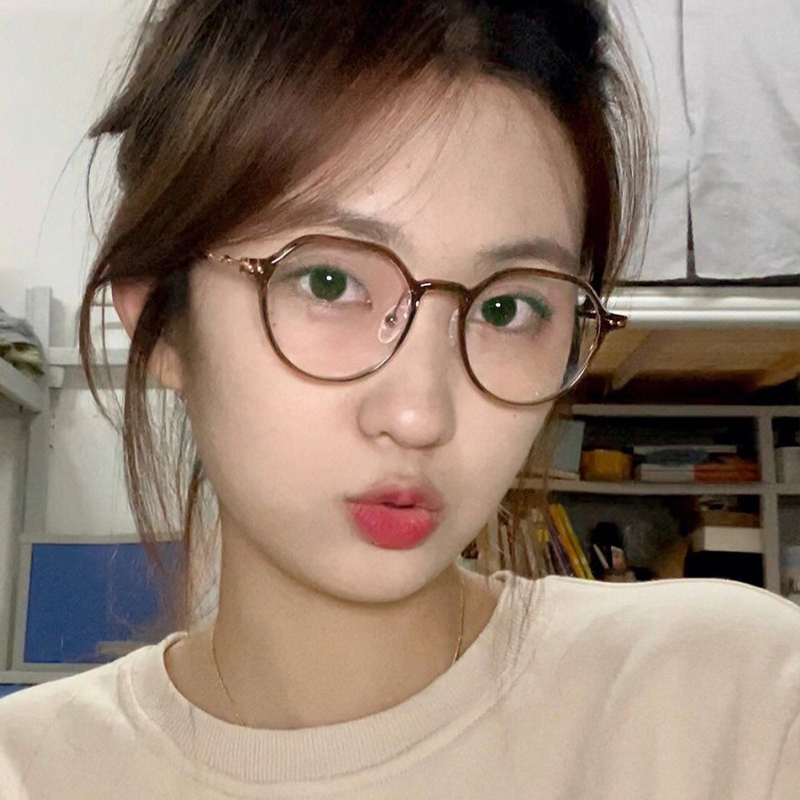 近视女纯钛眼睛框架小脸方圆脸