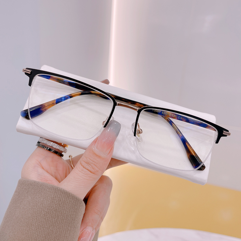 帅气高端商务下半框网红款近视