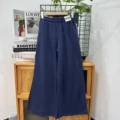 Defective Sws Navy Blue Wide-Leg Pants
