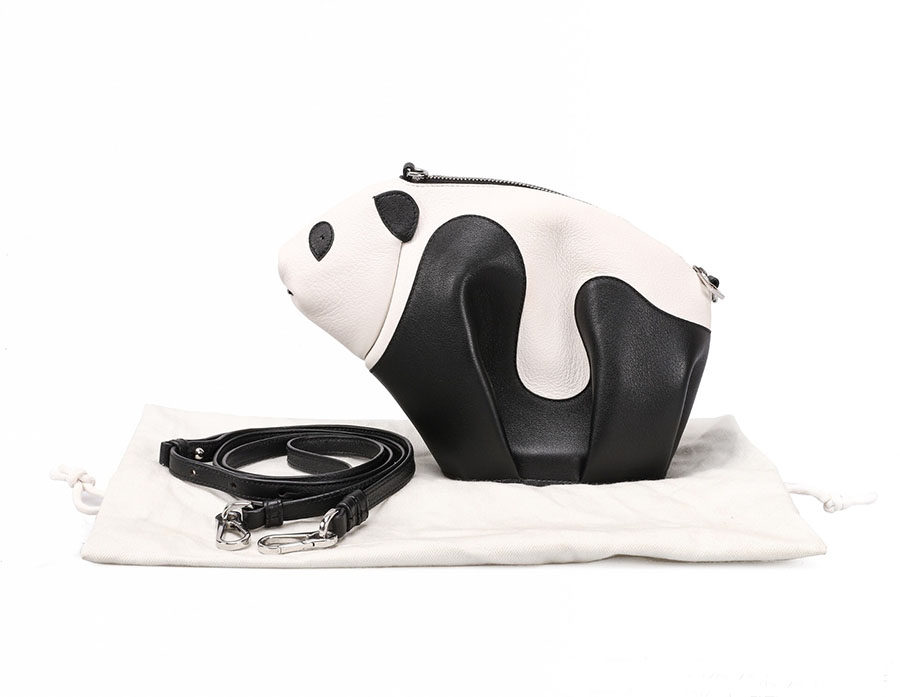 西班牙熊猫包panda斜挎真皮手机包大象包头层牛皮百搭可爱单肩包