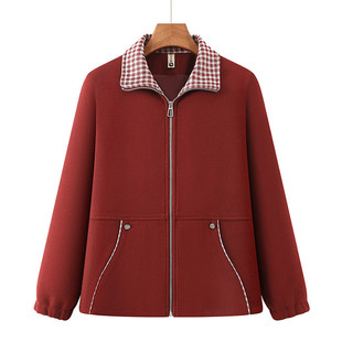 夹克外套高贵 奶奶春秋装 200斤中老年人女装 胖妈妈衣服加肥加大码