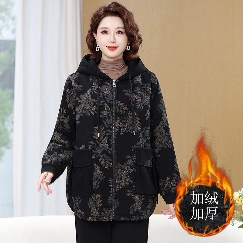 加肥特体大码中老年人女冬季棉衣胖妈妈冬装加绒加厚外套奶奶棉袄